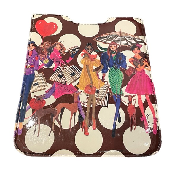 HENRI BENDEL Tablet/iPad Lined 8x10 Sleeve Case Bendel It Girls Polka Dots | GUC - Picture 2 of 16